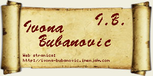 Ivona Bubanović vizit kartica